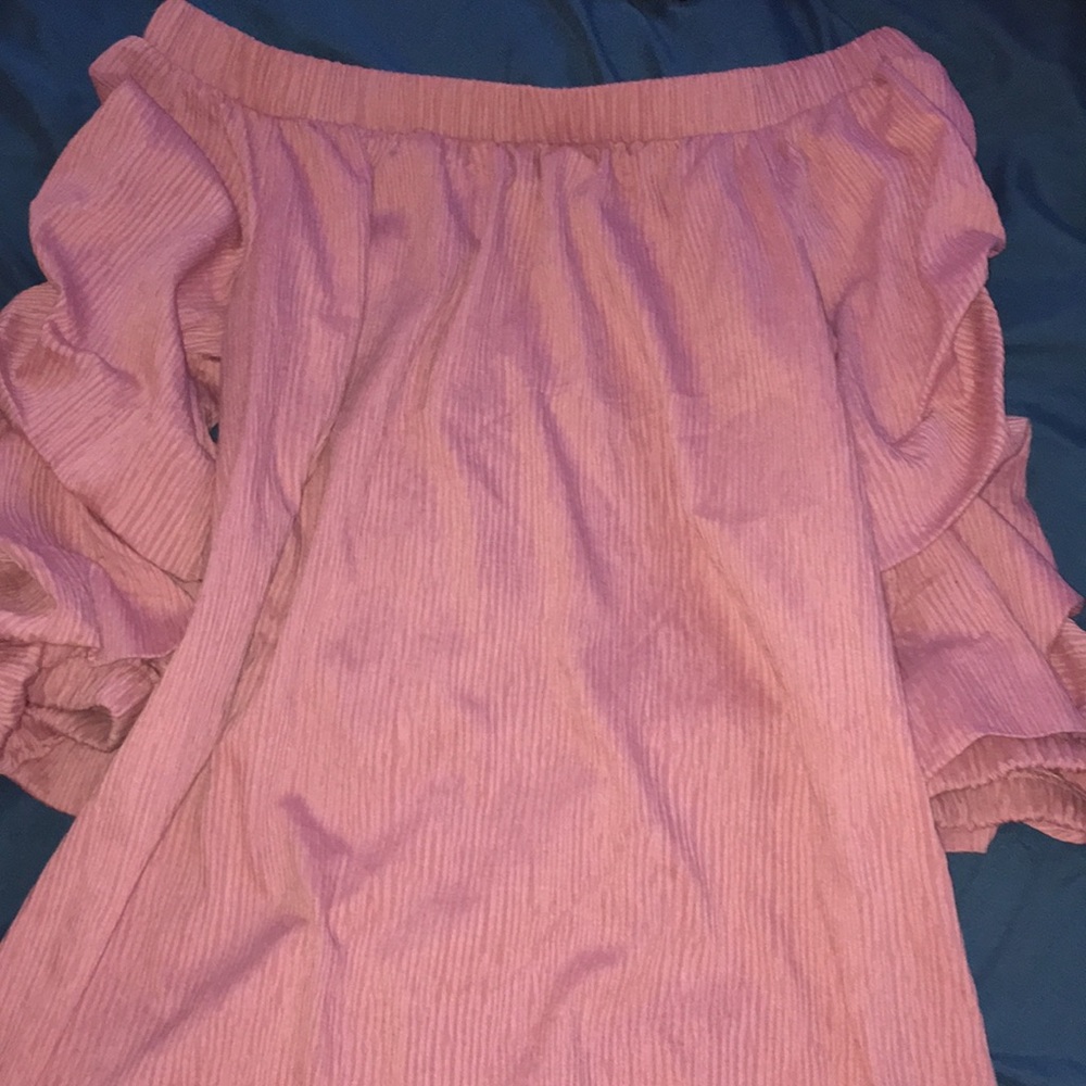 Pink off the shoulder dress